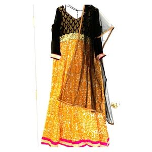 Black and Yellow Anarkali